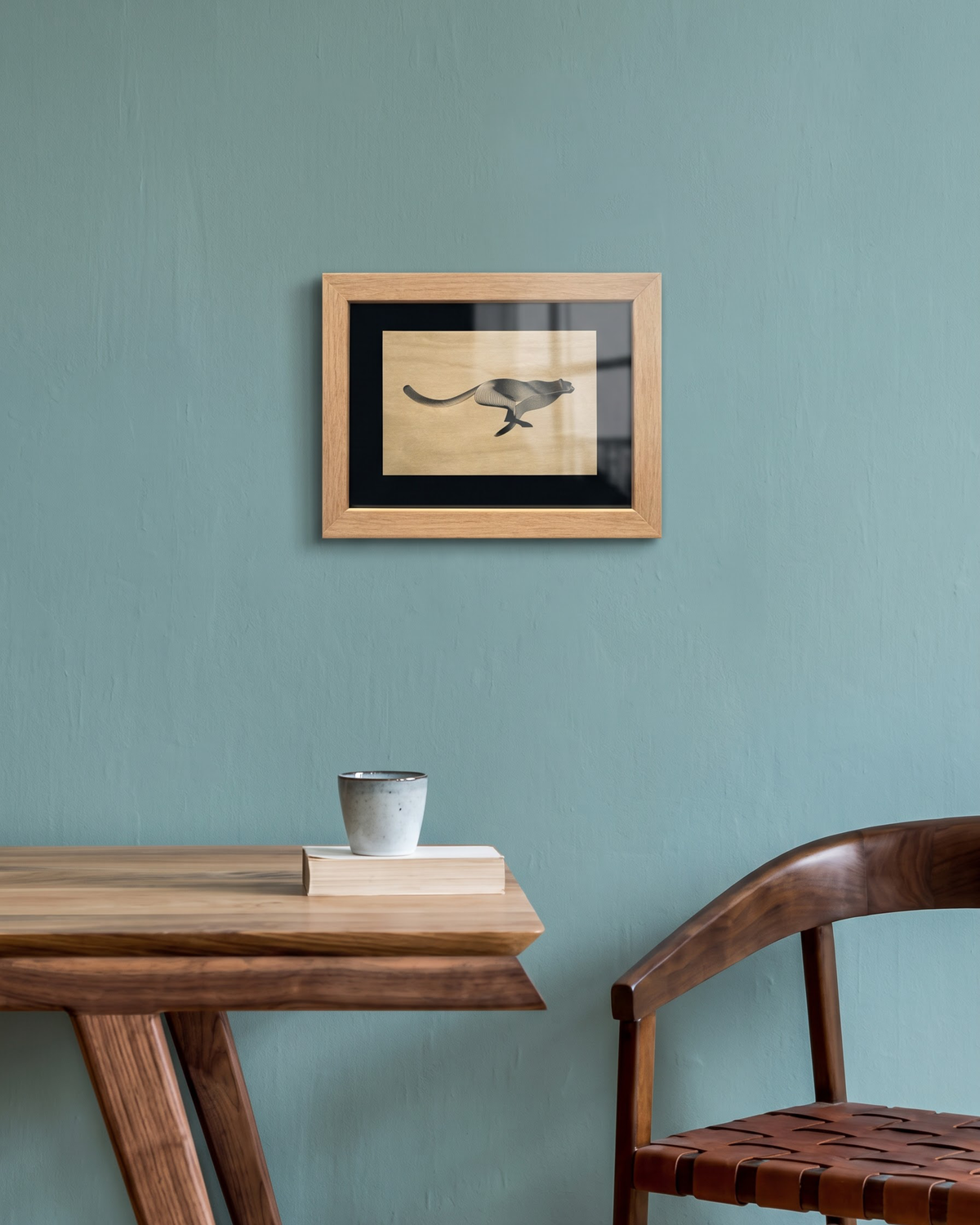 Panther | Abstract Animal Art on Natural Veneer