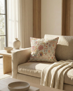 Heritage Bloom Embroidered Cushion