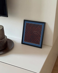 Hand Block Print Fabric Art with Blue Mount | 33 × 33 cm