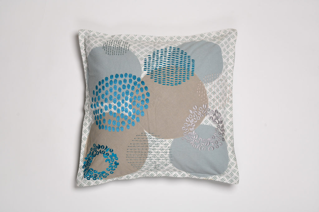 Whispered Petals – Abstract Floral Cushion in Cool Tones