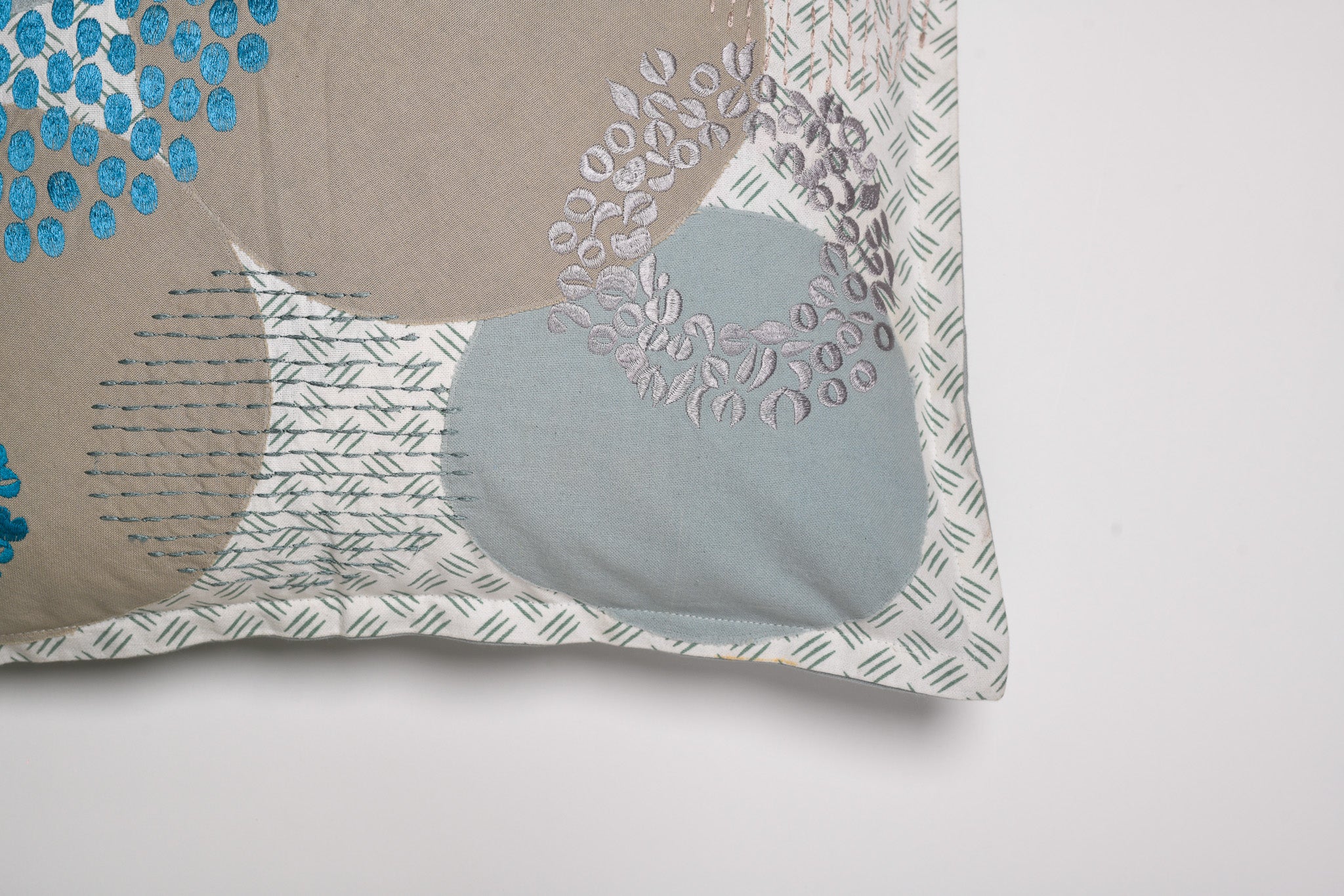 Whispered Petals – Abstract Floral Cushion in Cool Tones
