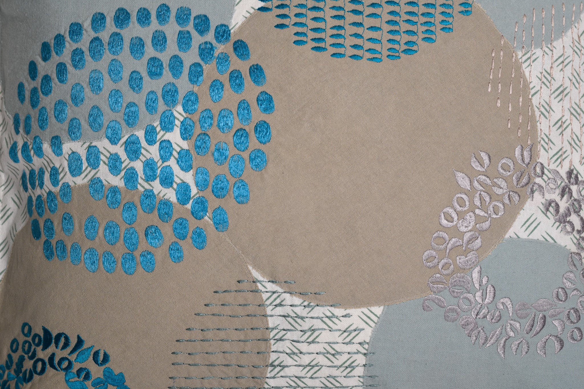 Whispered Petals – Abstract Floral Cushion in Cool Tones