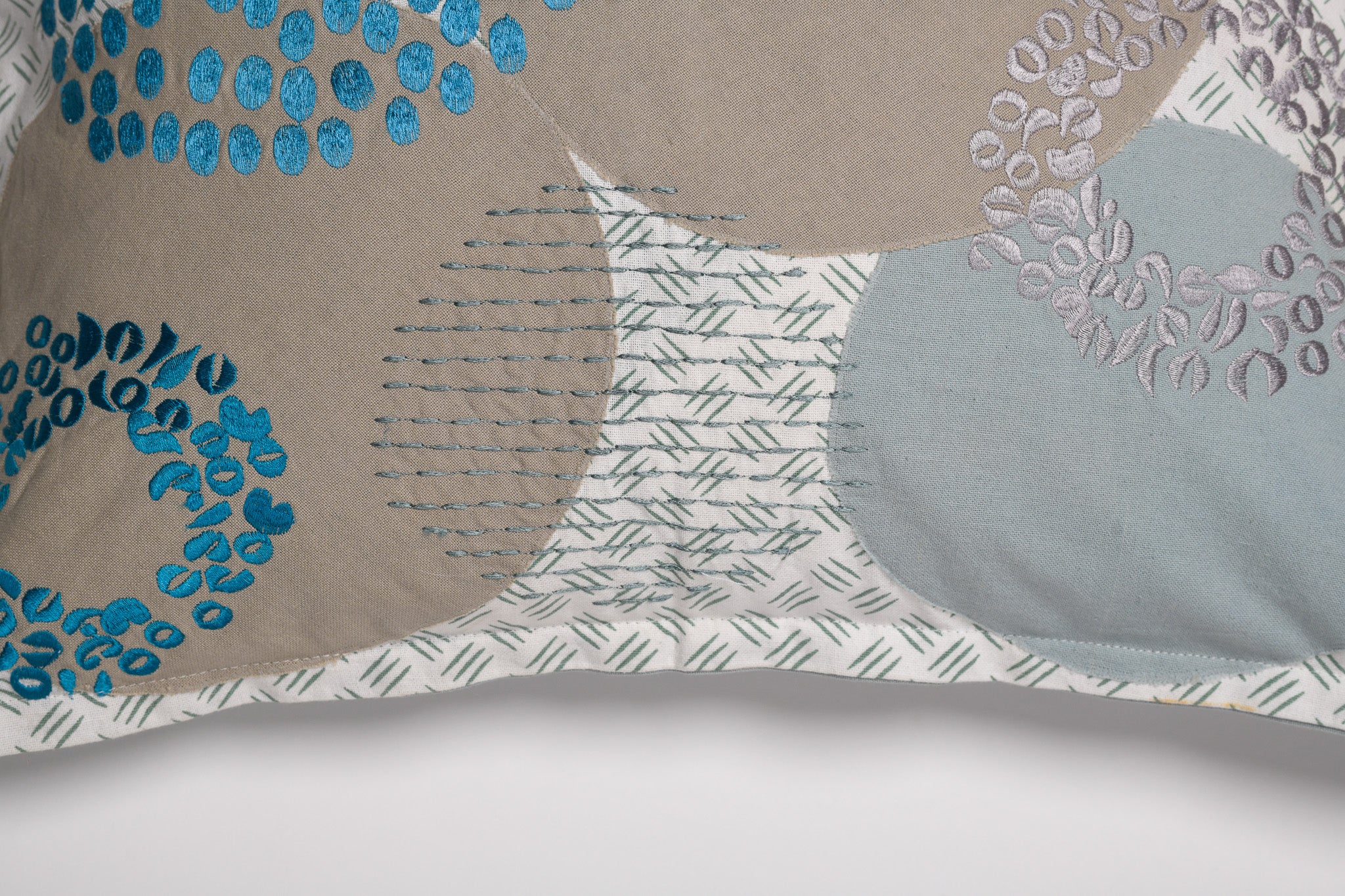 Whispered Petals – Abstract Floral Cushion in Cool Tones