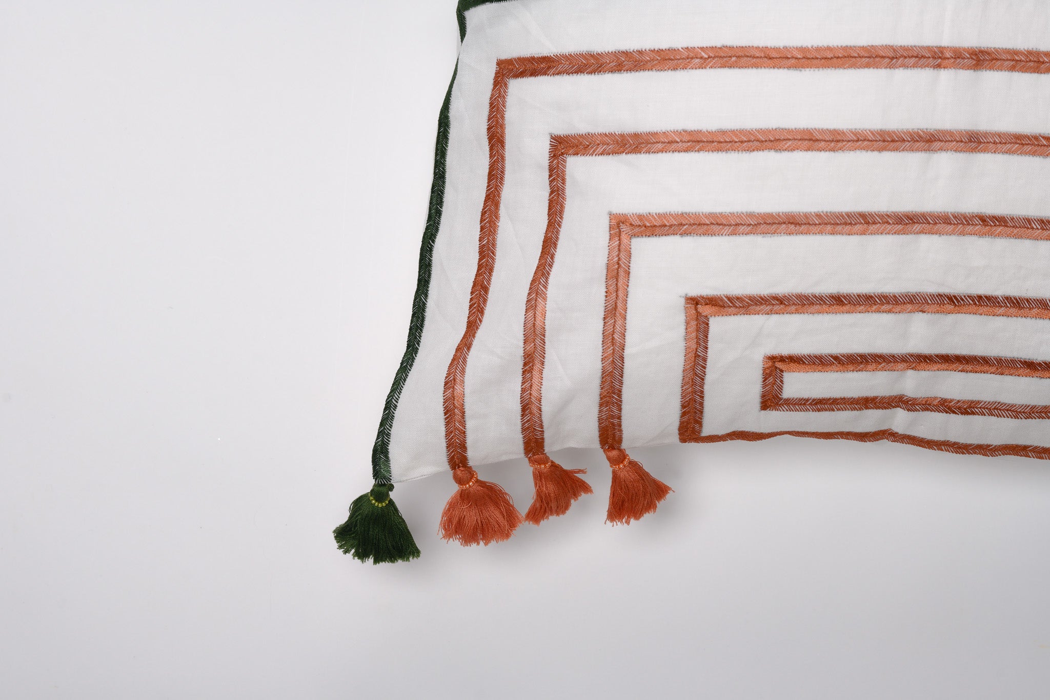 Carnival Threads – Colourful Striped Cushion with Tassels