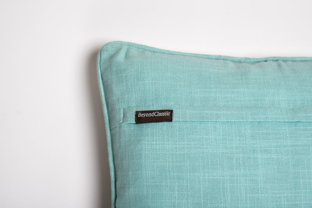 Crimson & Cobalt – Carnation Embroidered Cushion