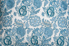 Porcelain Garden – Blue Floral Cushion on White
