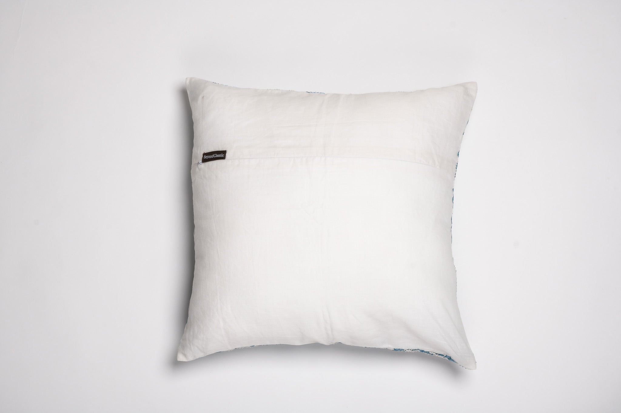 Porcelain Garden – Blue Floral Cushion on White