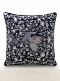 Azura Crane Embroidered Cushion | Where calm takes flight