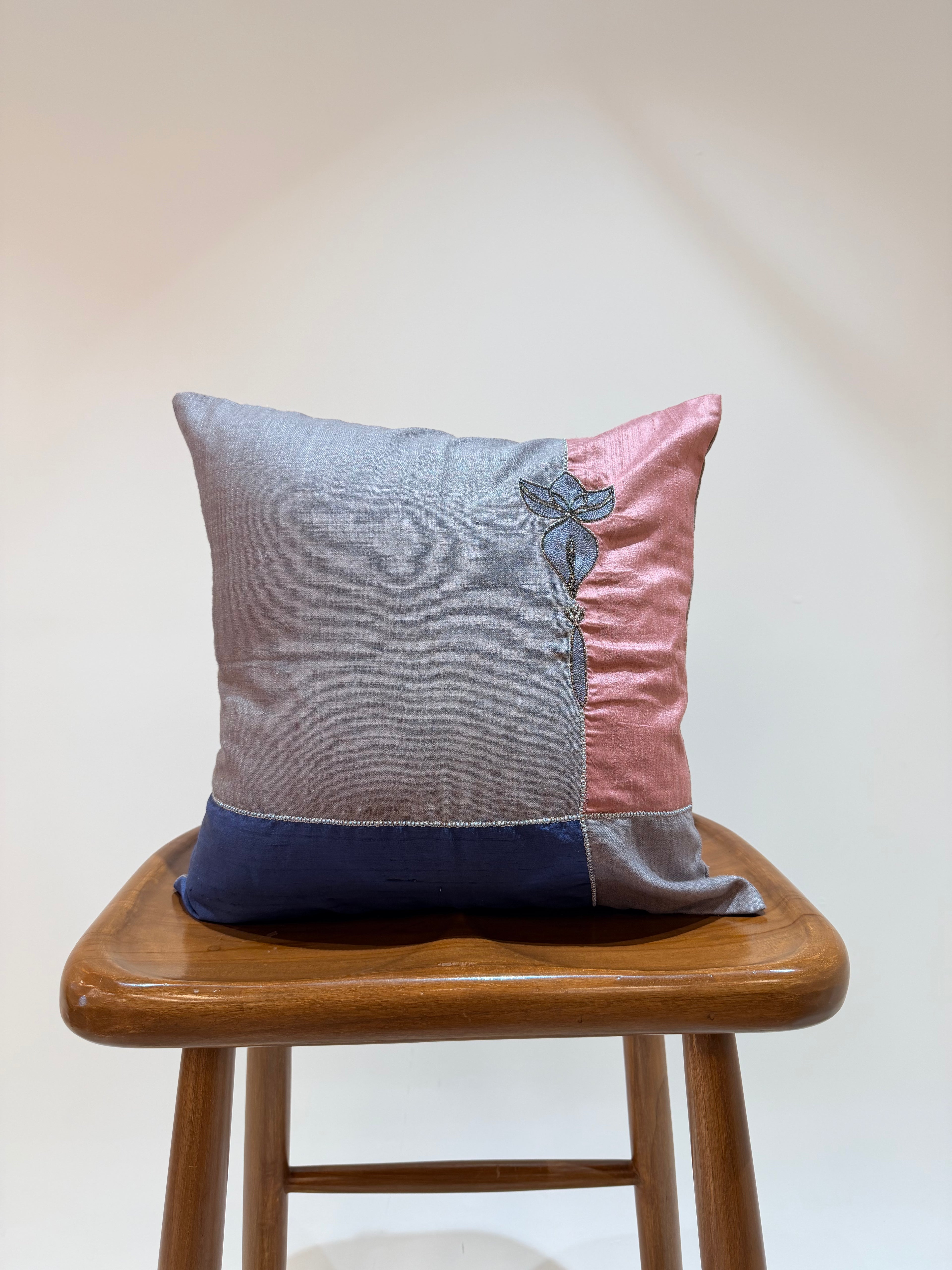 Sapphire & Blush Zardozi Cushion Set