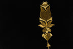 zardozi embroidery of an Exclusive velvet cushion with golden kad dana flower 