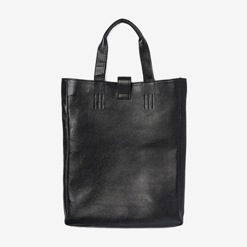 Black leather tote bag 45 x 35cm
