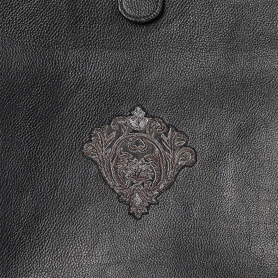 Black leather tote bag 45 x 35cm