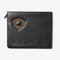 Black leather artisan folio pouch 37cm x 30cm