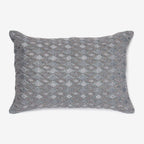 Grey silk beaded luxury cushion