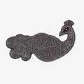 Silver peacock embroidered patch