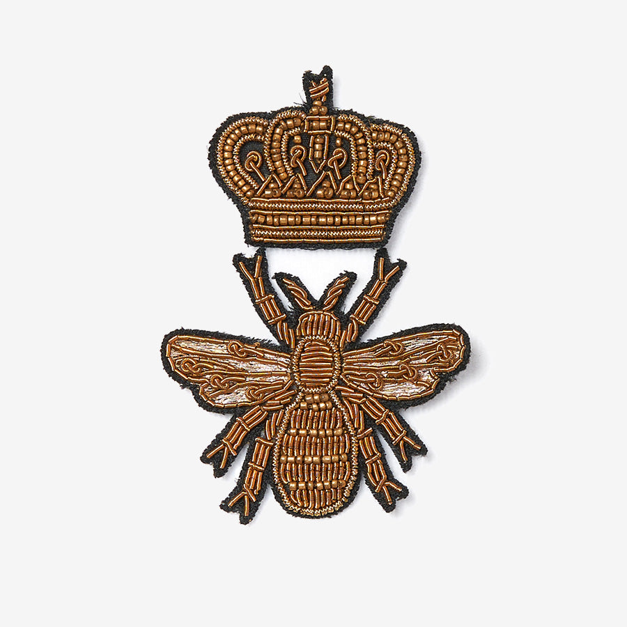 Golden embroidered patch