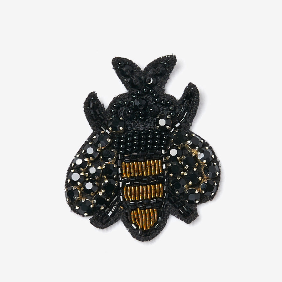 Black golden embroidered patch
