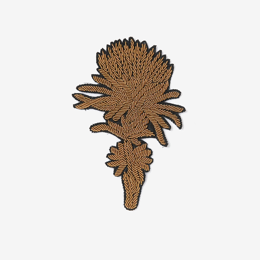 Tree on black background embroidered patch