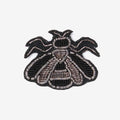 Silver/ black bee embroidered patch