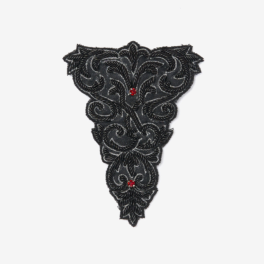 Tree with red stone embroidered patch