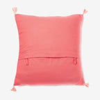 Coral palm tree - salmon luxury cushion cover with tassels