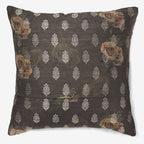 back of a Beige, gold and white silk luxury cushion with sequins