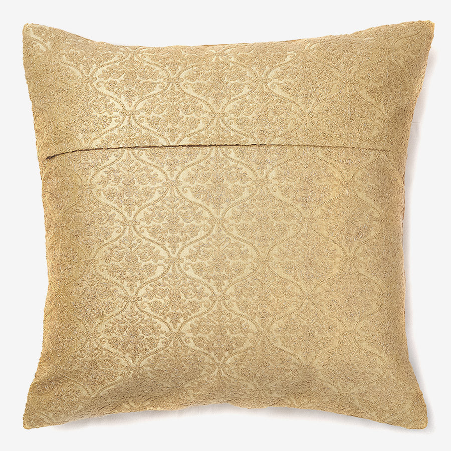 Golden treat - gold silk jacquard luxury cushion