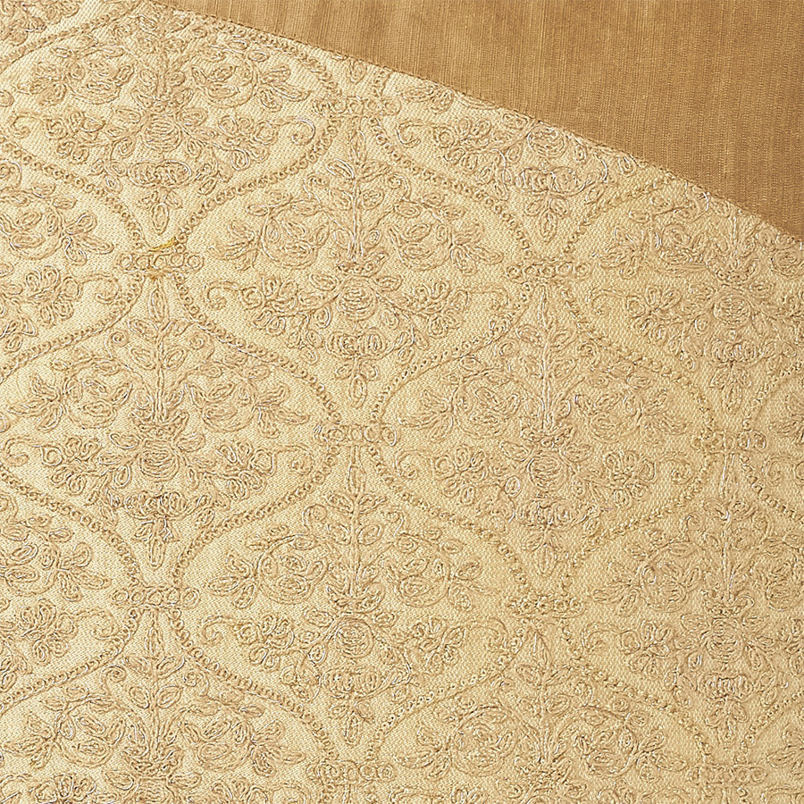 Golden treat - gold silk jacquard luxury cushion