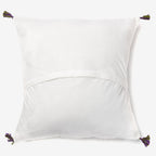 back of a White luxury cushion cover with multicolour leaves