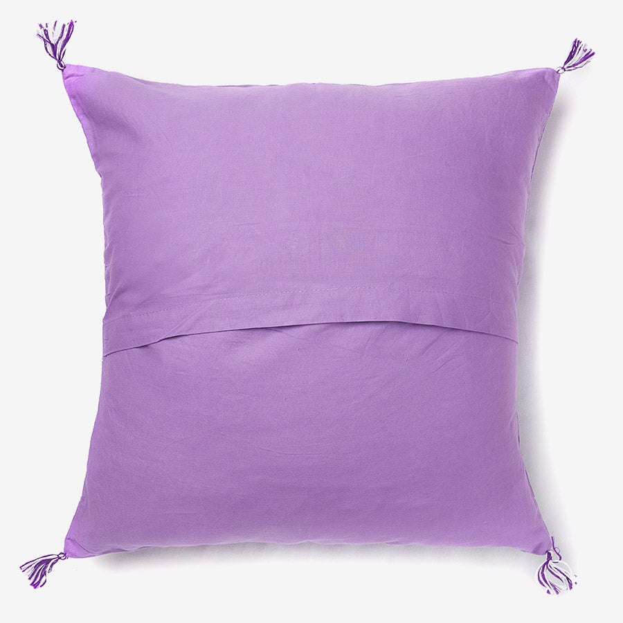 Lovely lilac - purple & white luxury cushion with tassels